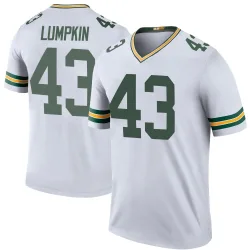 Green Bay Packers Youth Legend White Color Rush Jersey (43 Johnny Lumpkin)