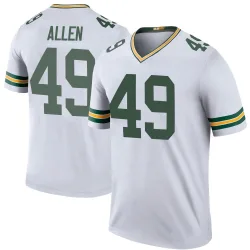 Green Bay Packers Youth Legend White Color Rush Jersey (49 Austin Allen)