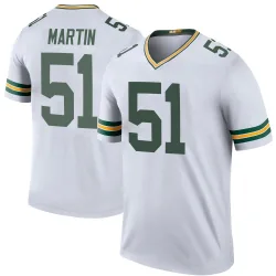 Green Bay Packers Youth Legend White Color Rush Jersey (51 Jeremiah Martin)