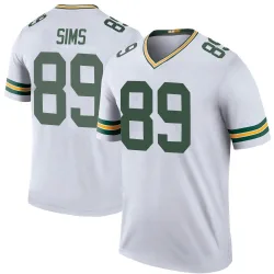 Green Bay Packers Youth Legend White Color Rush Jersey (89 Ben Sims)