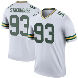 Green Bay Packers Youth Legend White Color Rush Jersey (93 Nazir Stackhouse)