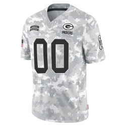 Green Bay Packers Youth Limited Arctic Camo 2024 Salute to Service Jersey (00 Custom)