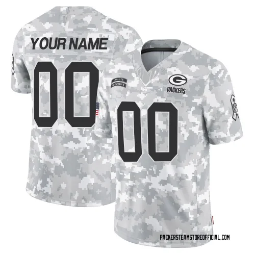 Green Bay Packers Youth Limited Arctic Camo 2024 Salute to Service Jersey (00 Custom)