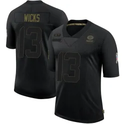 Green Bay Packers Youth Limited Black 2020 Salute To Service Jersey (13 Dontayvion Wicks)