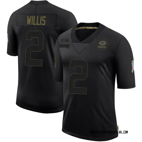 Green Bay Packers Youth Limited Black 2020 Salute To Service Jersey (2 Malik Willis)
