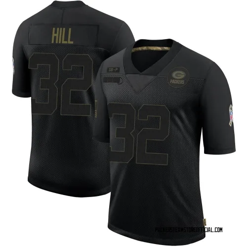 Green Bay Packers Youth Limited Black 2020 Salute To Service Jersey (32 Kylin Hill)