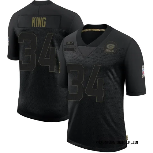 Green Bay Packers Youth Limited Black 2020 Salute To Service Jersey (34 Kalen King)