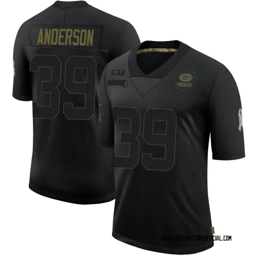 Green Bay Packers Youth Limited Black 2020 Salute To Service Jersey (39 Zayne Anderson)