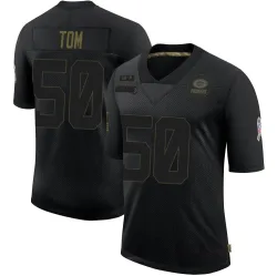 Green Bay Packers Youth Limited Black 2020 Salute To Service Jersey (50 Zach Tom)