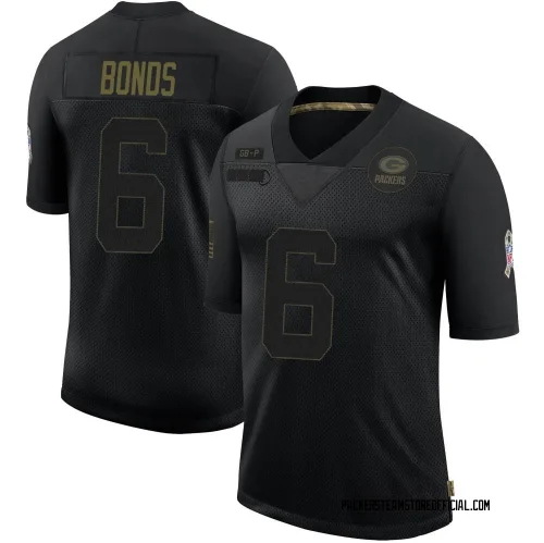 Green Bay Packers Youth Limited Black 2020 Salute To Service Jersey (6 Jadakis Bonds)