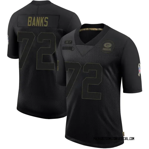 Green Bay Packers Youth Limited Black 2020 Salute To Service Jersey (72 Brant Banks)