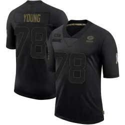 Green Bay Packers Youth Limited Black 2020 Salute To Service Jersey (78 Cameron Young)