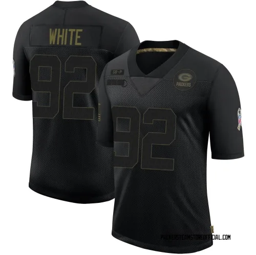 Green Bay Packers Youth Limited Black 2020 Salute To Service Jersey (92 Reggie White)