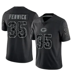 Green Bay Packers Youth Limited Black Reflective Jersey (35 Deshaun Fenwick)