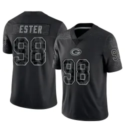Green Bay Packers Youth Limited Black Reflective Jersey (98 James Ester)