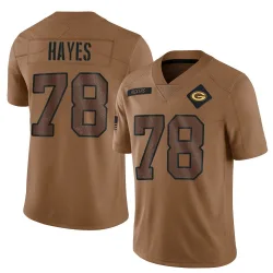 Green Bay Packers Youth Limited Brown 2023 Salute To Service Jersey (78 Marquis Hayes)