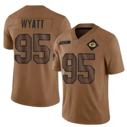 Green Bay Packers Youth Limited Brown 2023 Salute To Service Jersey (95 Devonte Wyatt)
