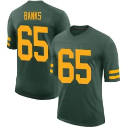 Green Bay Packers Youth Limited Green Alternate Vapor Jersey (65 Aaron Banks)