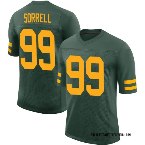 Green Bay Packers Youth Limited Green Alternate Vapor Jersey (99 Barryn Sorrell)