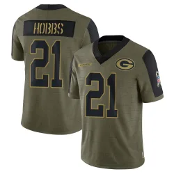 Green Bay Packers Youth Limited Olive 2021 Salute To Service Jersey (21 Nate Hobbs)
