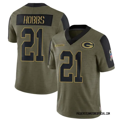 Green Bay Packers Youth Limited Olive 2021 Salute To Service Jersey (21 Nate Hobbs)