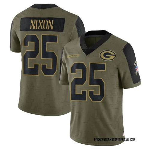 Green Bay Packers Youth Limited Olive 2021 Salute To Service Jersey (25 Keisean Nixon)