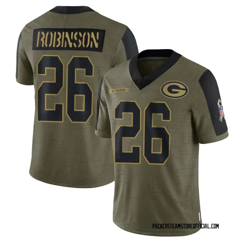 Green Bay Packers Youth Limited Olive 2021 Salute To Service Jersey (26 Micah Robinson)