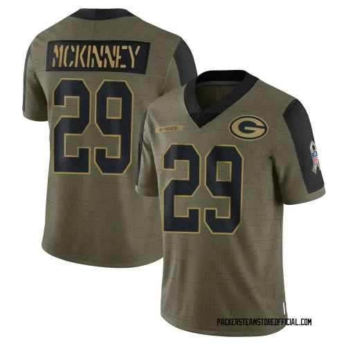Green Bay Packers Youth Limited Olive 2021 Salute To Service Jersey (29 Xavier McKinney)