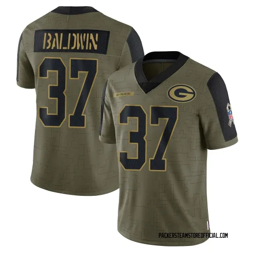 Green Bay Packers Youth Limited Olive 2021 Salute To Service Jersey (37 Johnathan Baldwin)