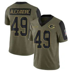 Green Bay Packers Youth Limited Olive 2021 Salute To Service Jersey (49 Deslin Alexandre)