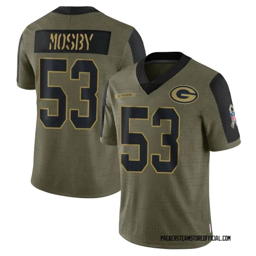 Green Bay Packers Youth Limited Olive 2021 Salute To Service Jersey (53 Arron Mosby)