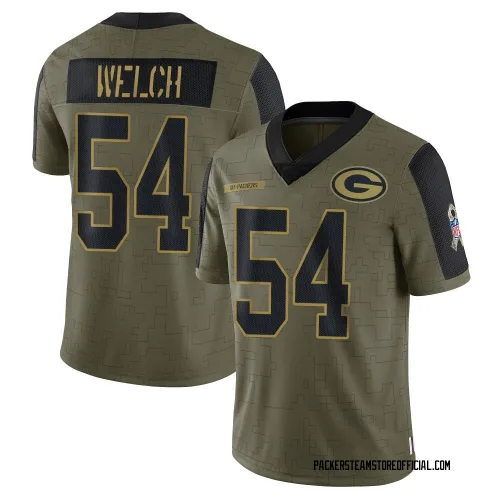 Green Bay Packers Youth Limited Olive 2021 Salute To Service Jersey (54 Kristian Welch)