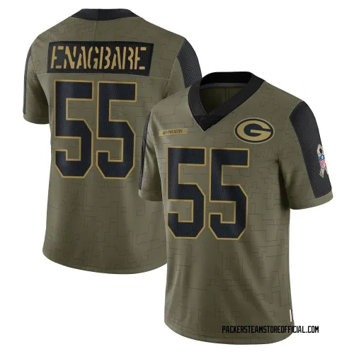 Green Bay Packers Youth Limited Olive 2021 Salute To Service Jersey (55 Kingsley Enagbare)