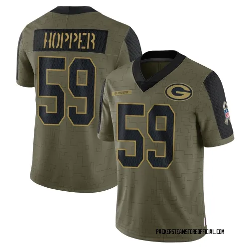 Green Bay Packers Youth Limited Olive 2021 Salute To Service Jersey (59 Ty'Ron Hopper)