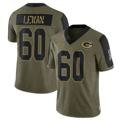Green Bay Packers Youth Limited Olive 2021 Salute To Service Jersey (60 Jason Lewan)