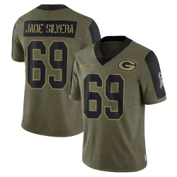 Green Bay Packers Youth Limited Olive 2021 Salute To Service Jersey (69 Nesta Jade Silvera)