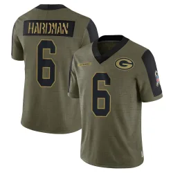 Green Bay Packers Youth Limited Olive 2021 Salute To Service Jersey (6 Mecole Hardman)
