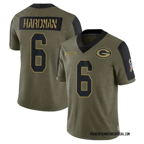 Green Bay Packers Youth Limited Olive 2021 Salute To Service Jersey (6 Mecole Hardman)