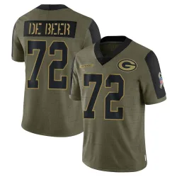 Green Bay Packers Youth Limited Olive 2021 Salute To Service Jersey (72 Gerhard de Beer)