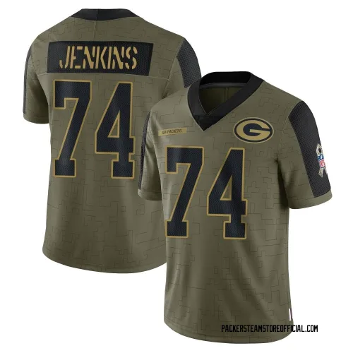 Green Bay Packers Youth Limited Olive 2021 Salute To Service Jersey (74 Elgton Jenkins)