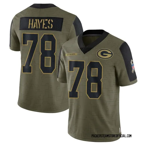Green Bay Packers Youth Limited Olive 2021 Salute To Service Jersey (78 Marquis Hayes)