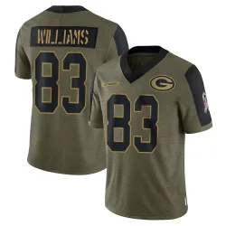 Green Bay Packers Youth Limited Olive 2021 Salute To Service Jersey (83 Savion Williams)