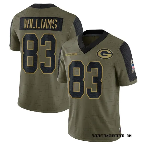 Green Bay Packers Youth Limited Olive 2021 Salute To Service Jersey (83 Savion Williams)