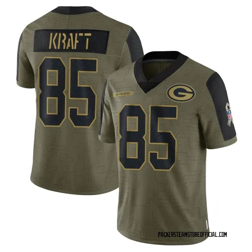Green Bay Packers Youth Limited Olive 2021 Salute To Service Jersey (85 Tucker Kraft)