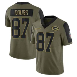 Green Bay Packers Youth Limited Olive 2021 Salute To Service Jersey (87 Romeo Doubs)