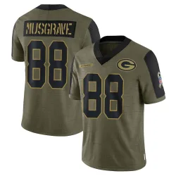 Green Bay Packers Youth Limited Olive 2021 Salute To Service Jersey (88 Luke Musgrave)