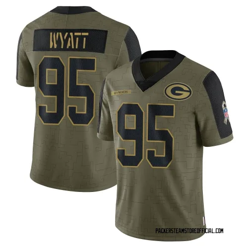 Green Bay Packers Youth Limited Olive 2021 Salute To Service Jersey (95 Devonte Wyatt)
