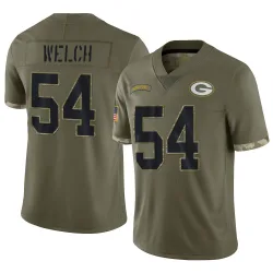 Green Bay Packers Youth Limited Olive 2022 Salute To Service Jersey (54 Kristian Welch)