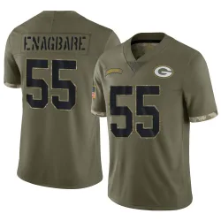 Green Bay Packers Youth Limited Olive 2022 Salute To Service Jersey (55 Kingsley Enagbare)
