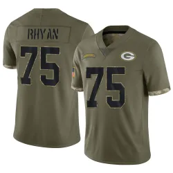 Green Bay Packers Youth Limited Olive 2022 Salute To Service Jersey (75 Sean Rhyan)